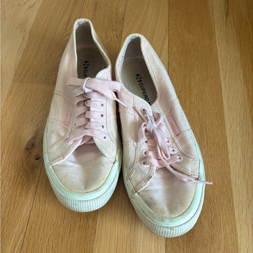 Superga Cotu Classic Sneakers Light Pink White Shoes Women’s Size 8.5 (39.5)